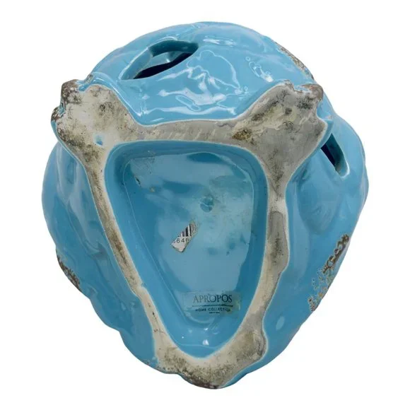 Apropos Home Collection Ceramic Owl Candle Holder/ Lantern Blue 7" - Picture 9 of 12